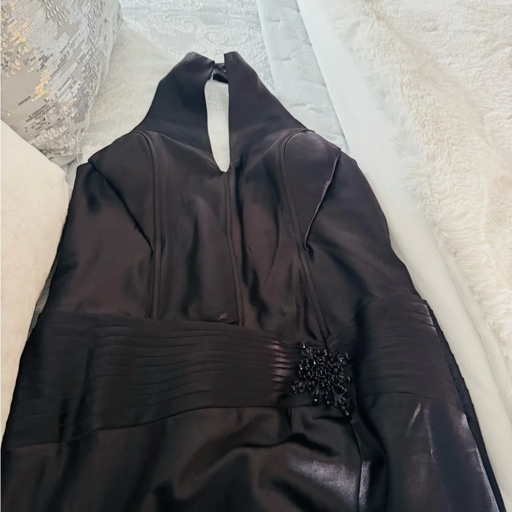 Black Halter Formal Prom Gown - Picture 6 of 12
